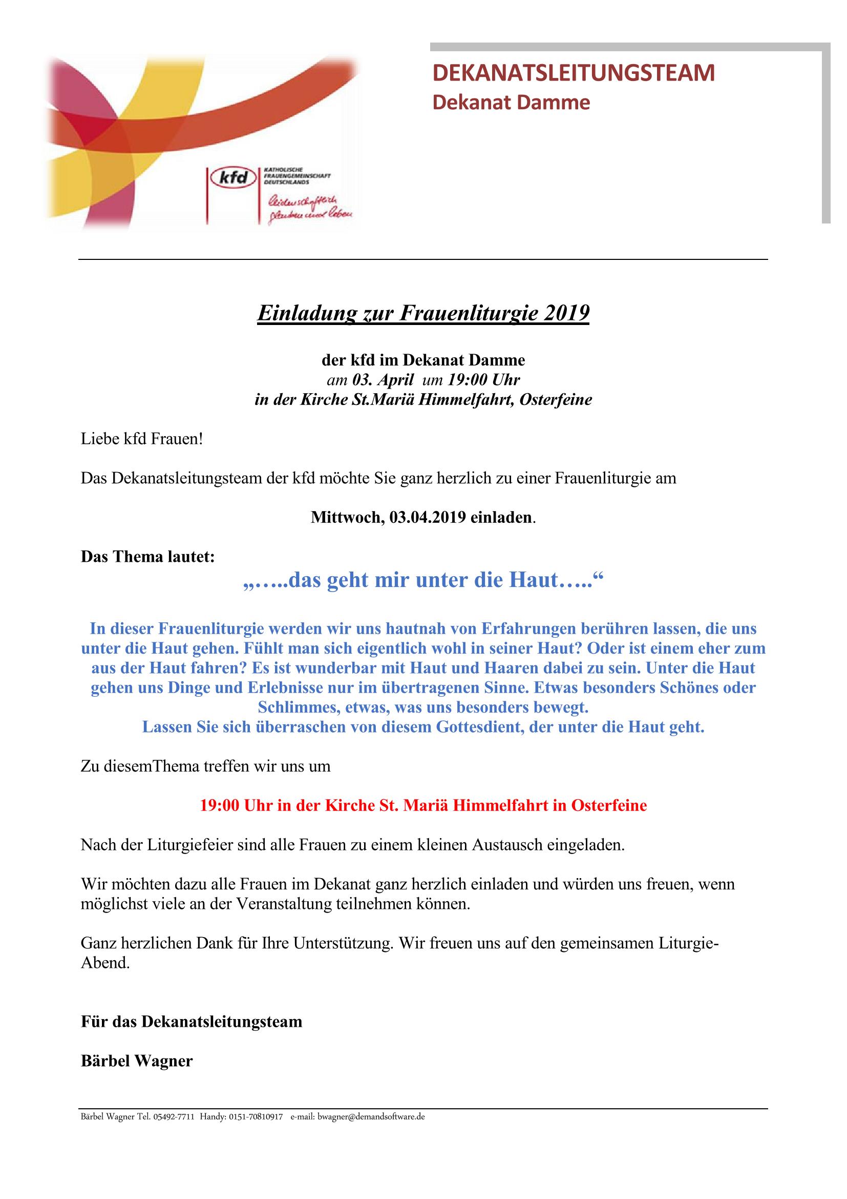 Frauenliturgie 04 2019 Osterfeine